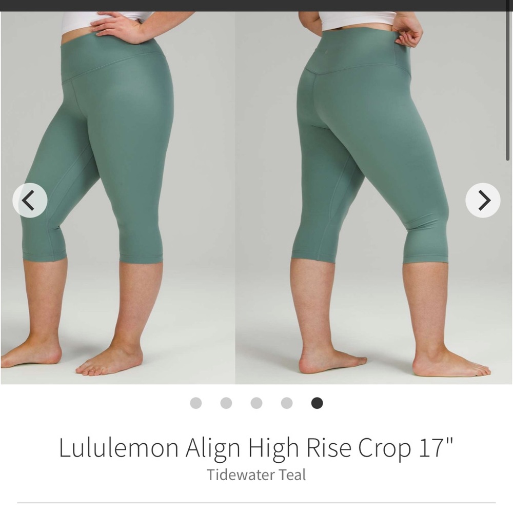 183-$35 *FREE SHIPPING* Lululemon Align High Rise Crop 17"
Tidewater Teal Sz 20